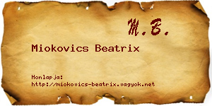 Miokovics Beatrix névjegykártya