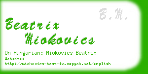 beatrix miokovics business card